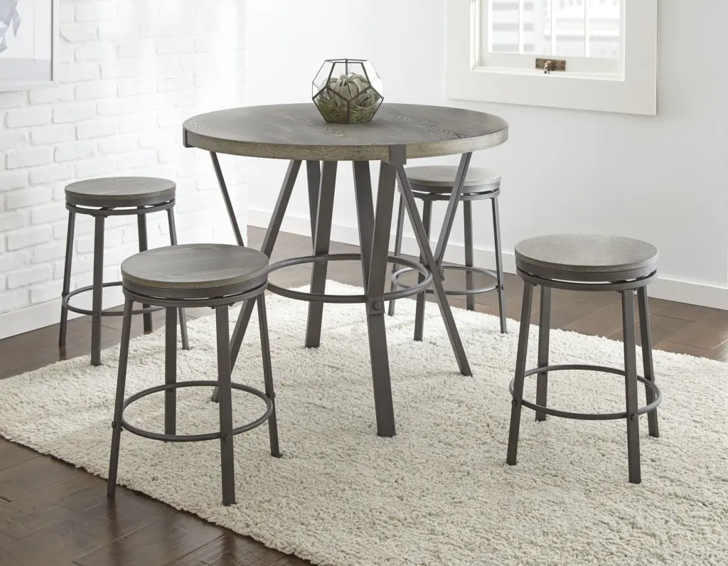 Portland 5 Piece Dining Set Black Wood Table And Chairs steve silver furniture