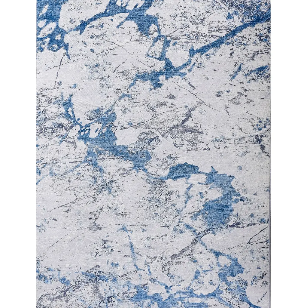 Zara Gatherion Abstract Design Silver Blue Machine Washable Super Soft Throw Blanket furnings