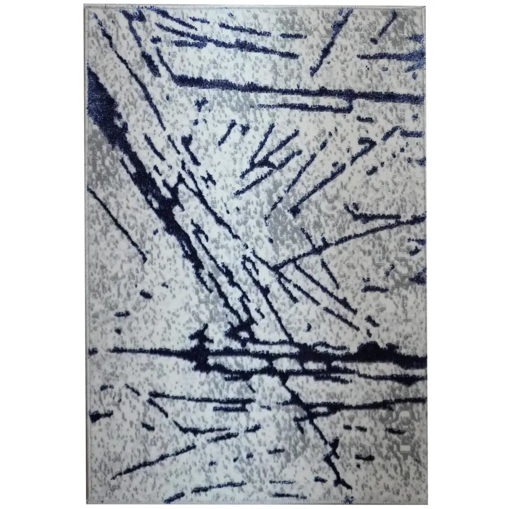 Shifra Premium Area Rug Gray Navy Blue Abstract Design Multicolor Non-Slip Living Room Rug furnings
