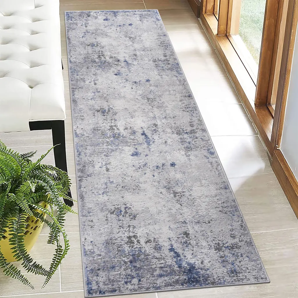 2X8 Silver Blue Abstract Non-Shedding Area Rug Living Room Bedroom Dining Home Decor naar rug