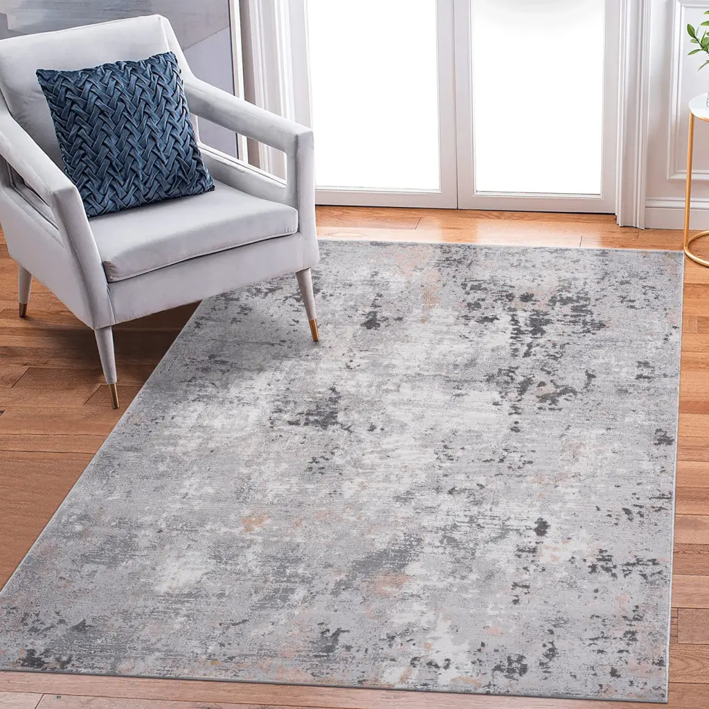 6X9 Grey Multi Abstract Non Shedding Living Room Bedroom Dining Home Area Rug naar rug