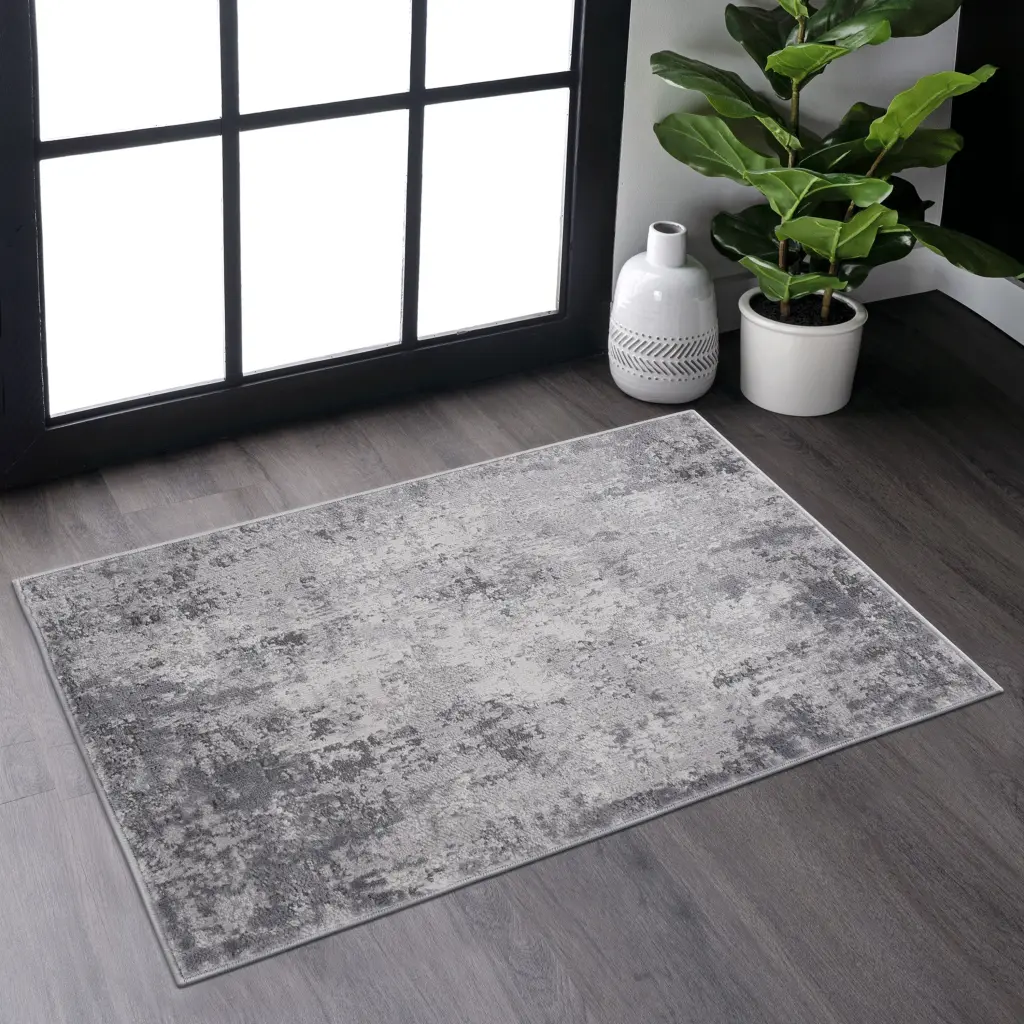Naar Marfi Gatherion 2X3 Light Grey Abstract Non Shedding Living Room Rug naar rug