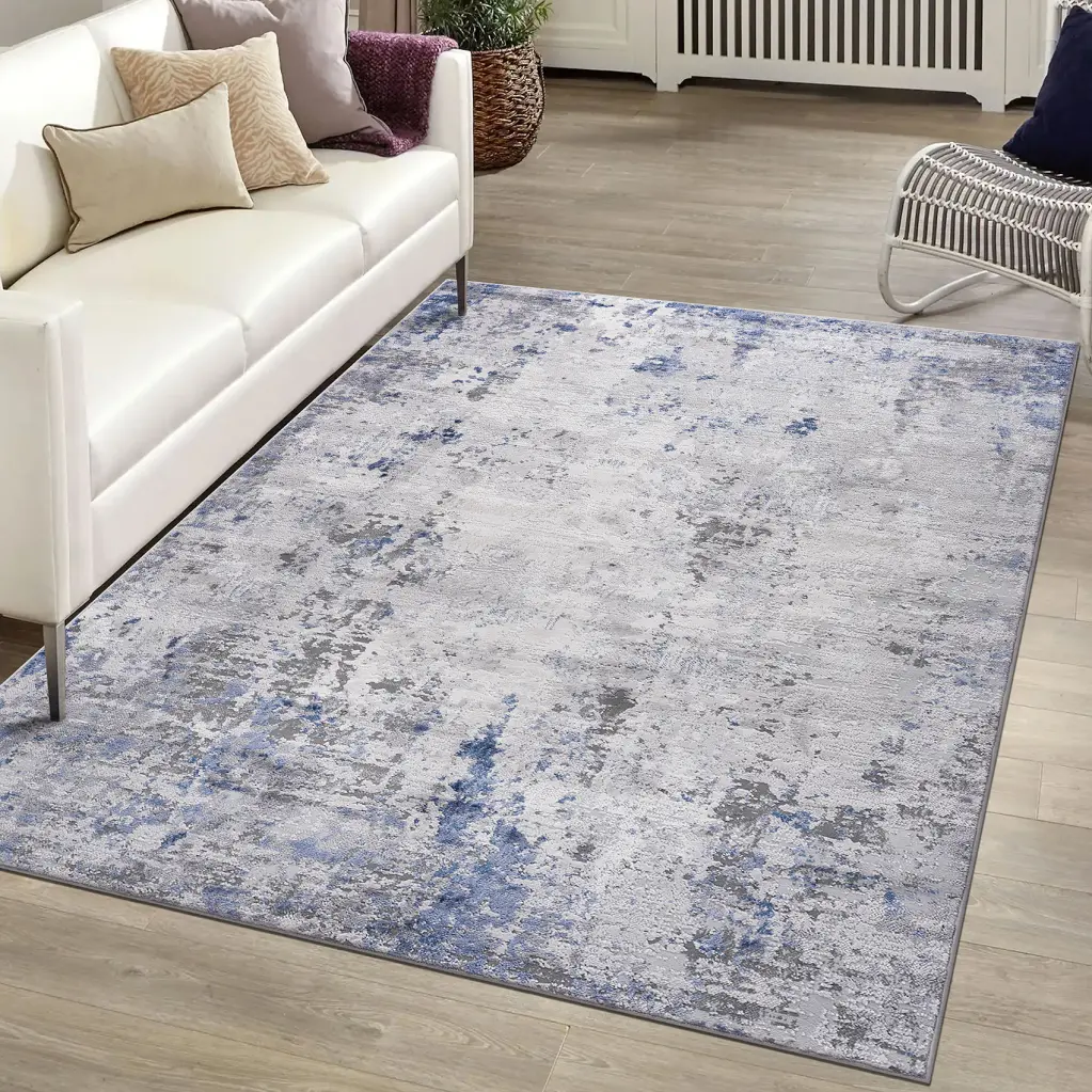 Naar Marfi Gatherion 6X9 Silver Blue Abstract Non Shedding Living Room Rug naar rug