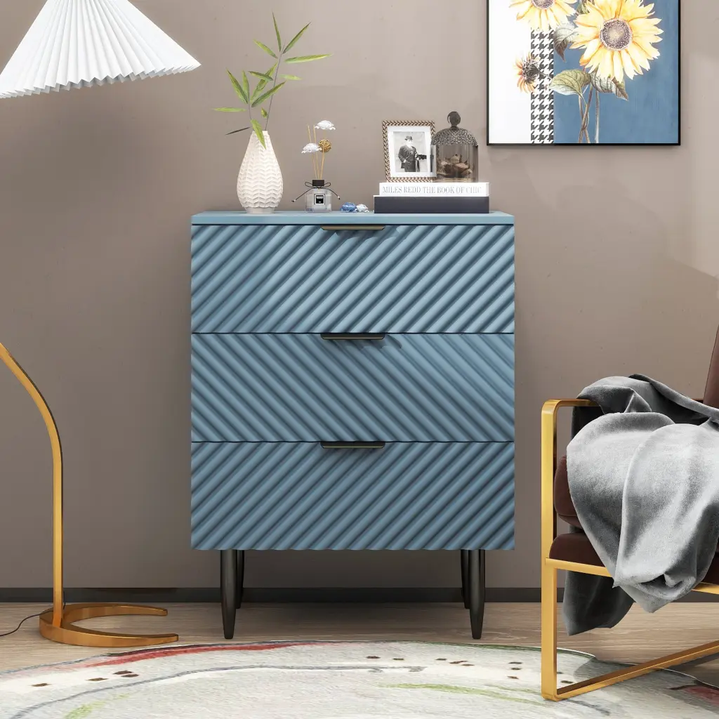 3 Drawer Storage Cabinet Accent Cabinet Bedroom Living Room Organizer rnb