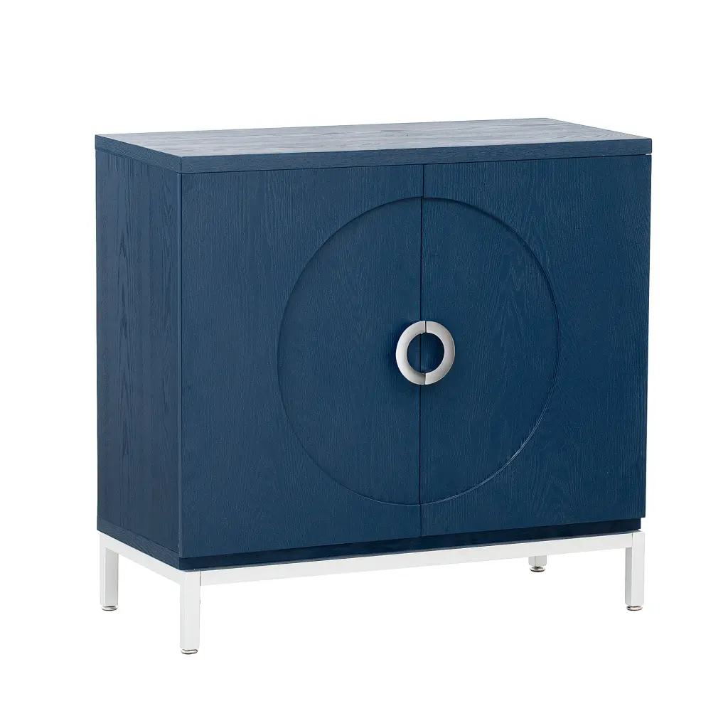 Effortless Storage Cabinet Accent Cabinet Solid Wood Veneer And Metal Legs rnb
