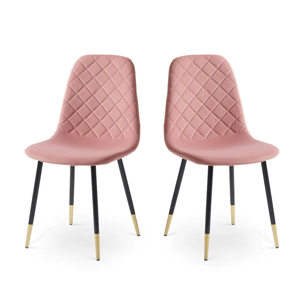 Pink Velvet Tufted Accent Chairs Golden Metal Legs Modern Living Room Chair bn smart home w1164
