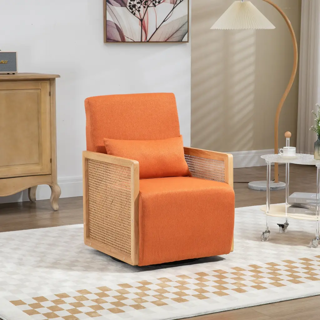 Coolmore 360 Degree Swivel Barrel Club Chair One Pillow Modern Comfort coolmore w-395