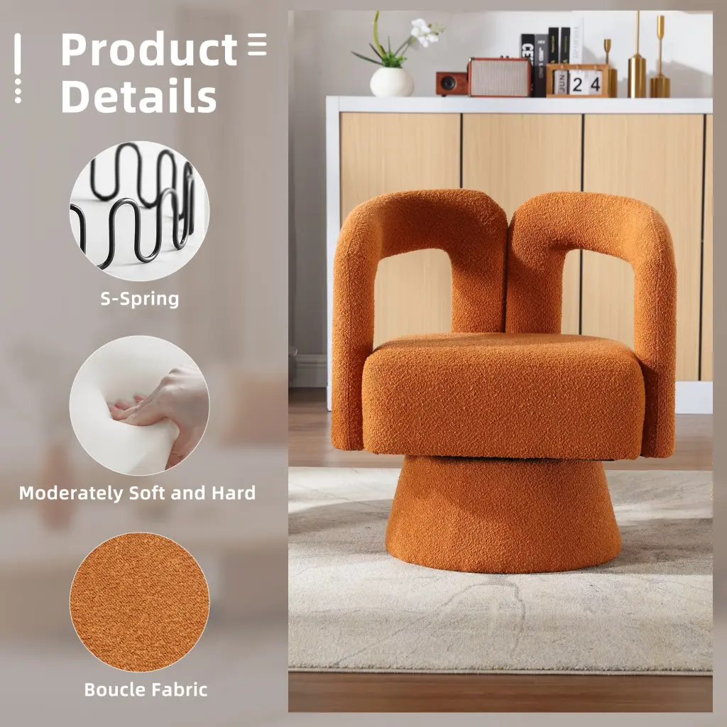 Coolmore 360 Degree Swivel Cuddle Barrel Accent Chairs - Round Armchair Living Room coolmore w-395