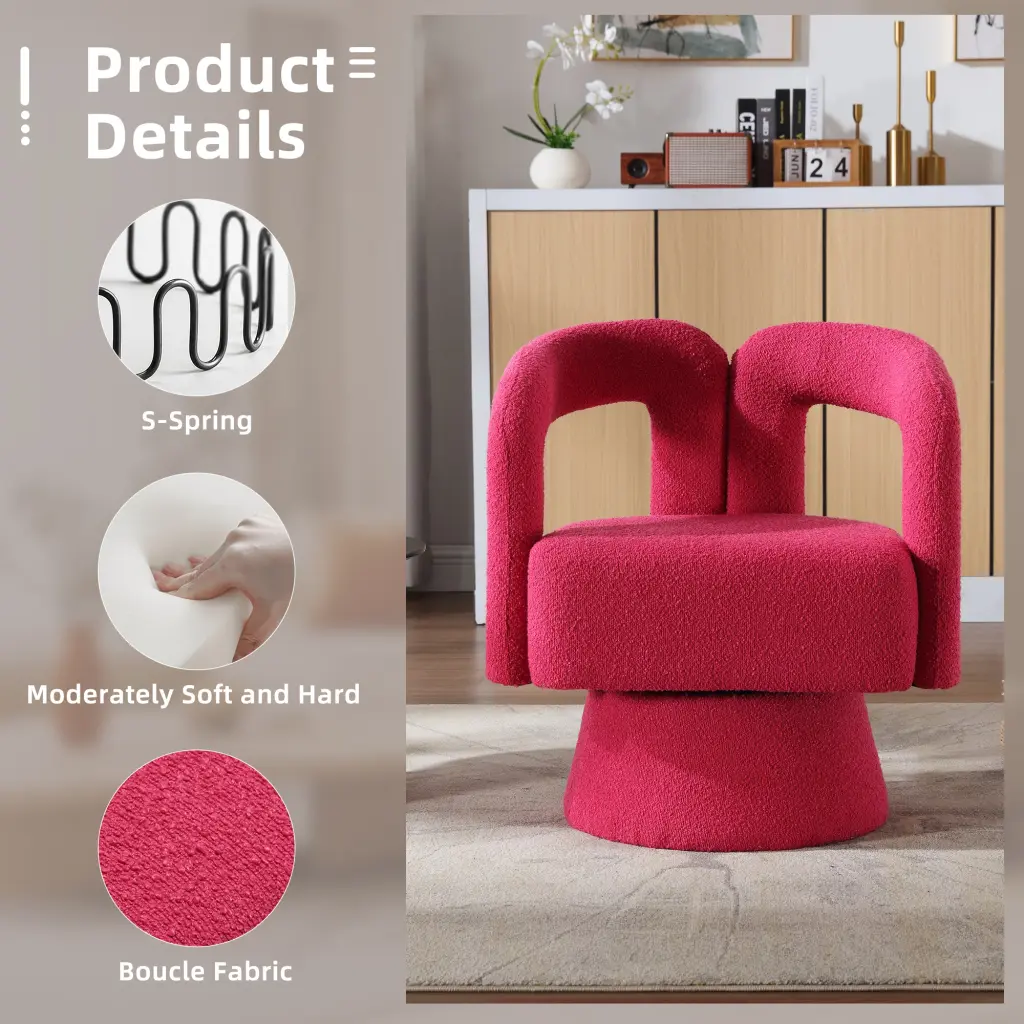 Coolmore 360 Degree Swivel Cuddle Barrel Accent Chairs Round Armchair coolmore w-395