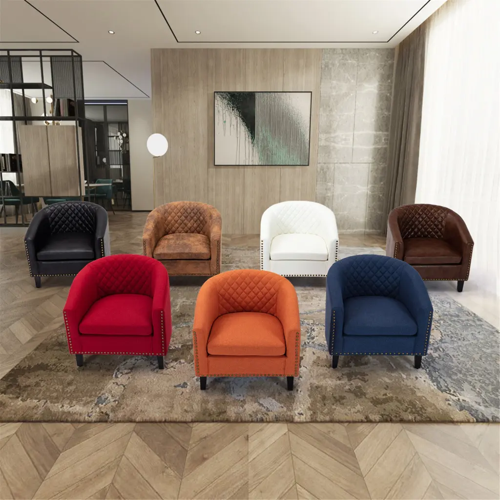 Coolmore Barrel Chairs Soft Padded Armrest Club Chairs S Shape Living Room coolmore w-395