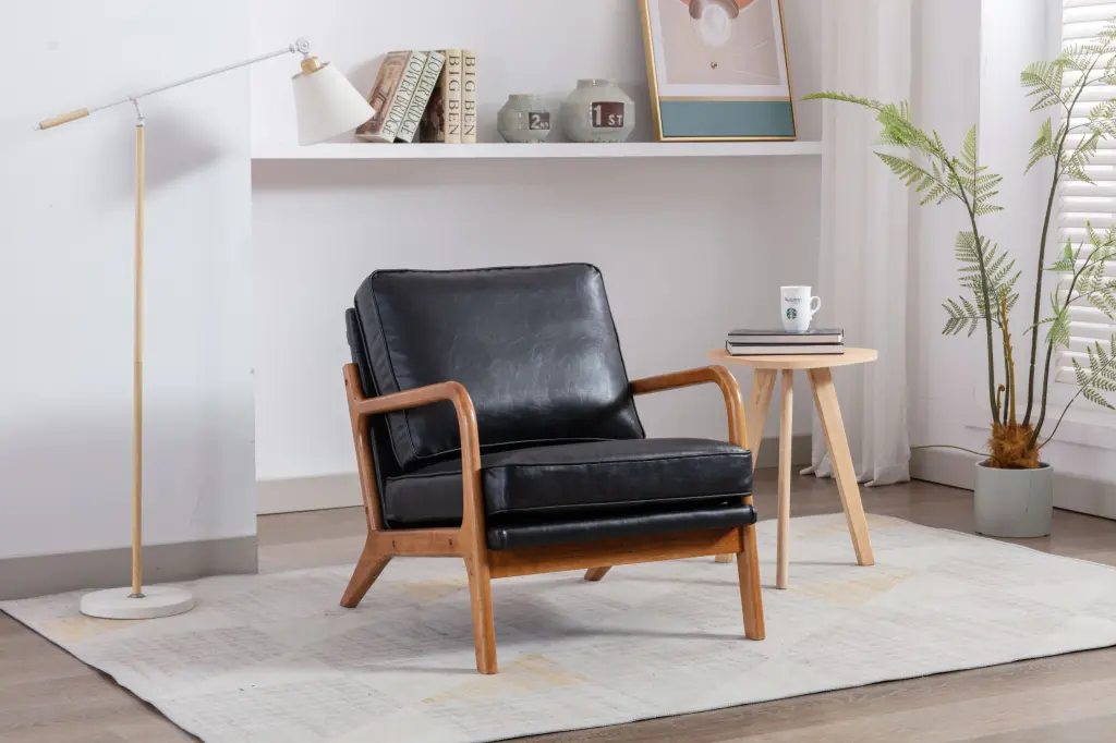 Coolmore Mid Century Modern Accent Chair Comfy Fabric Living Room Chaise Lounge coolmore w-395