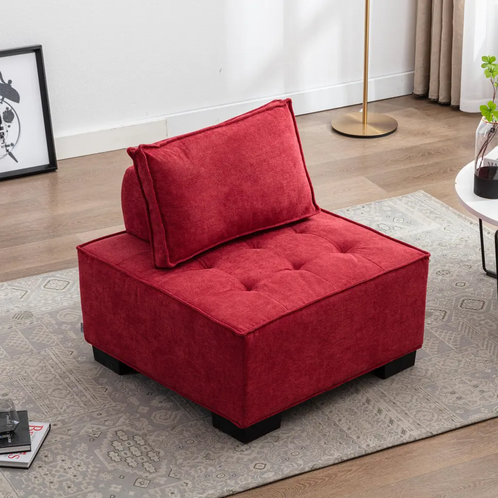 Coolmore Modern Upholstered Chair Leisure Sofa Lazy Sofa Plastic Legs Comfortable Seating coolmore w-395