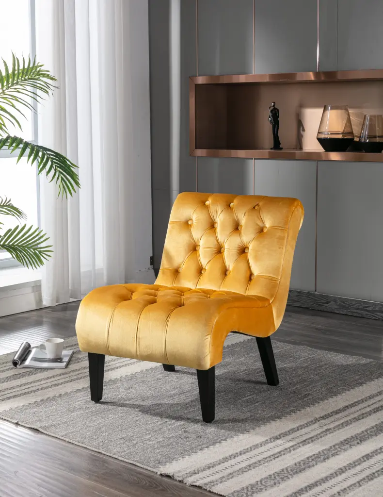 Coolmore Modern Velvet Armless Accent Living Room Chair Leisure Lounge Chair coolmore w-395