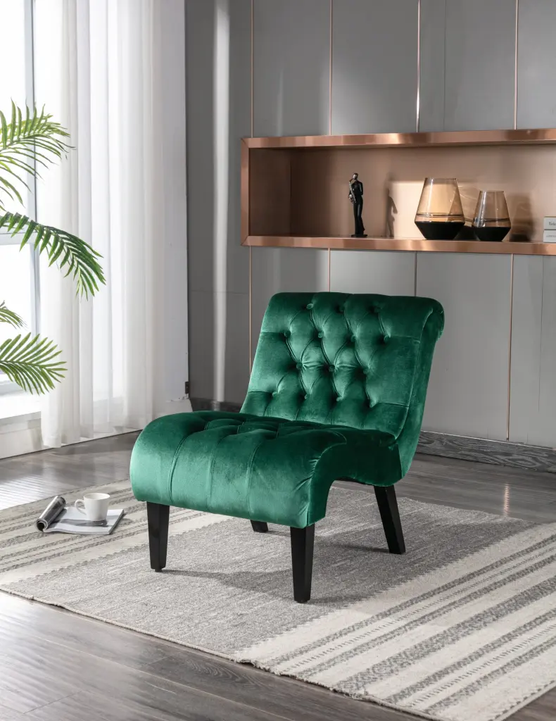 Coolmore Modern Velvet Armless Accent Living Room Chair Leisure Comfort Chair coolmore w-395