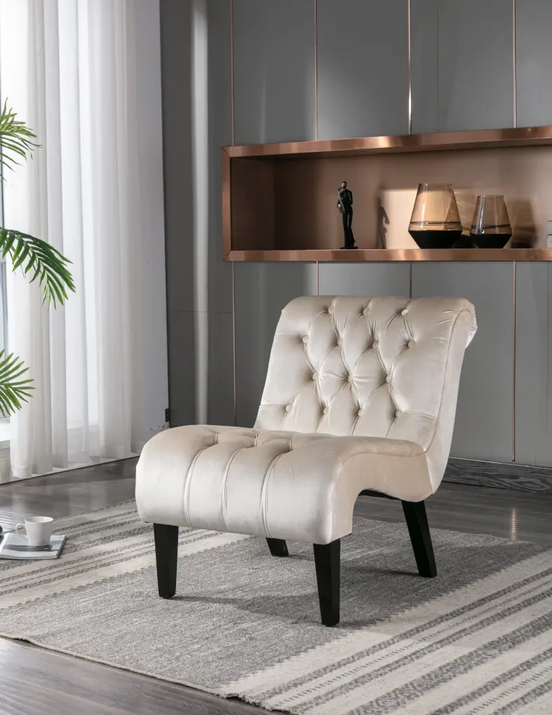 Coolmore Modern Velvet Armless Accent Living Room Chair Leisure Chair, Comfortable Seating coolmore w-395