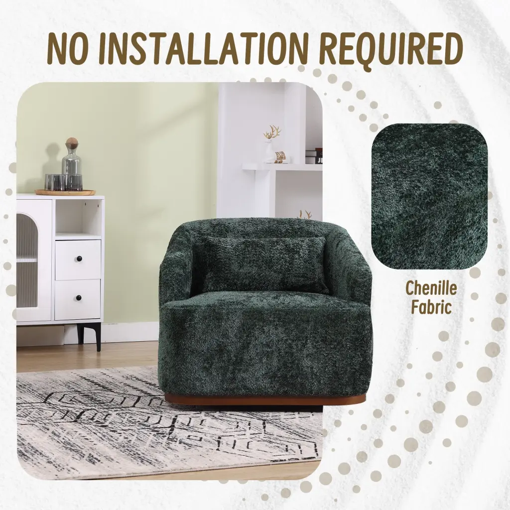 Coolmore Swivel Barrel Chair Comfy Round Accent Sofa Chair Living Room coolmore w-395