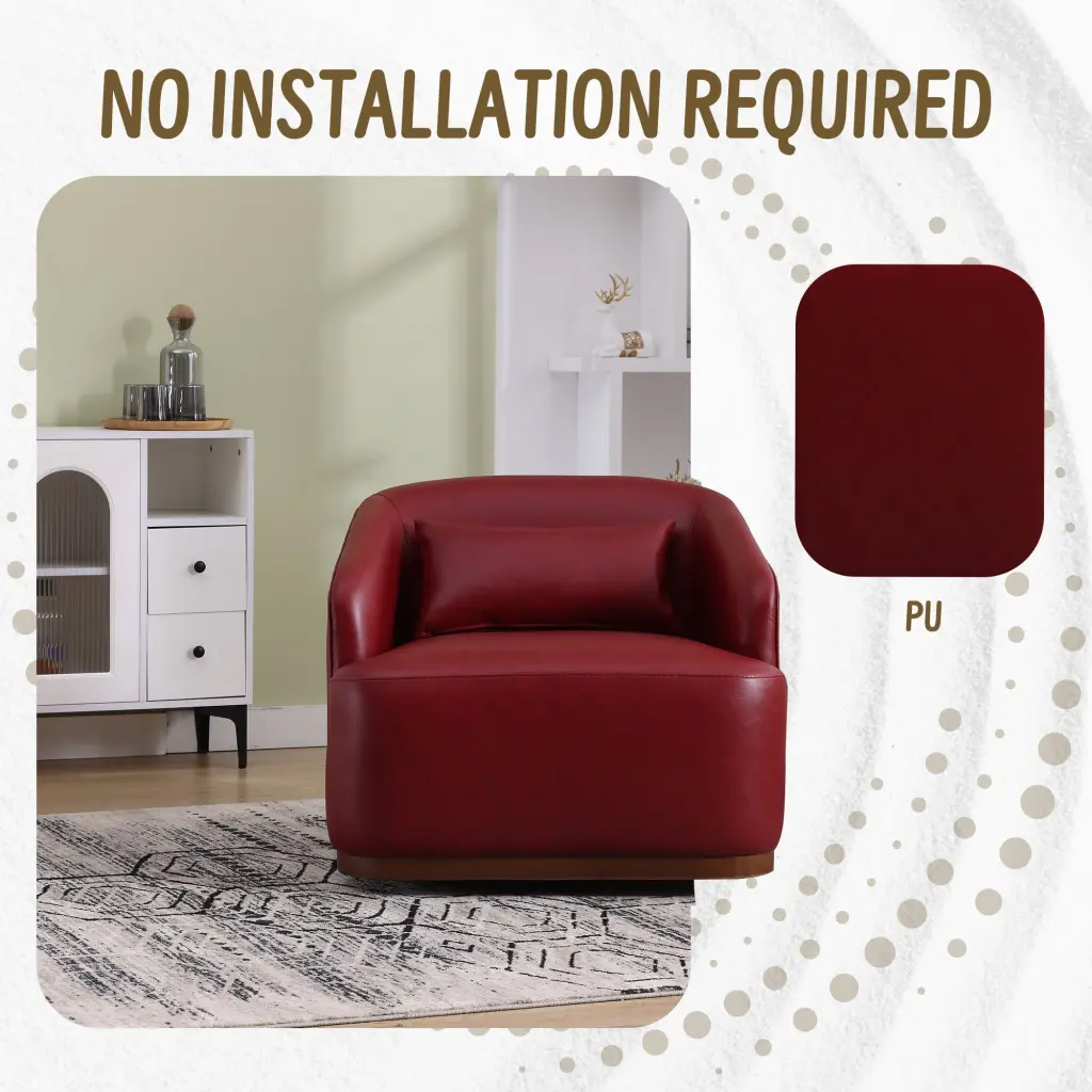 Coolmore Swivel Barrel Chair Comfy Round Accent Sofa Chair Living Room coolmore w-395
