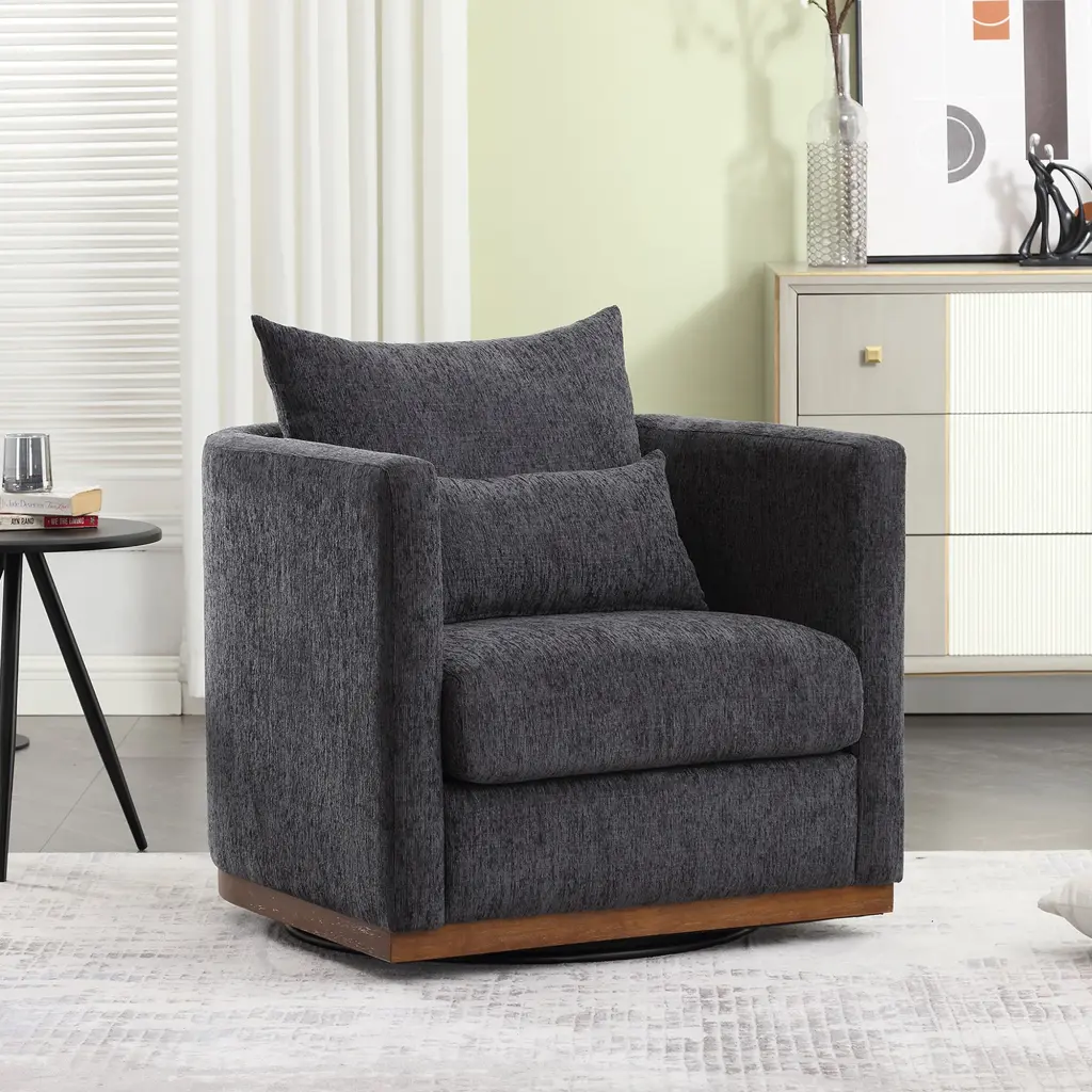Coolmore Swivel Barrel Chair Comfy Round Accent Sofa Chair Living Room coolmore w-395
