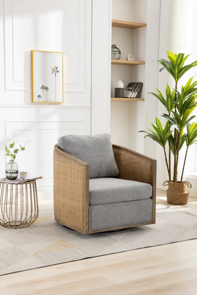 Coolmore Swivel Barrel Chair Comfy Round Accent Sofa Chair Living Room coolmore w-395