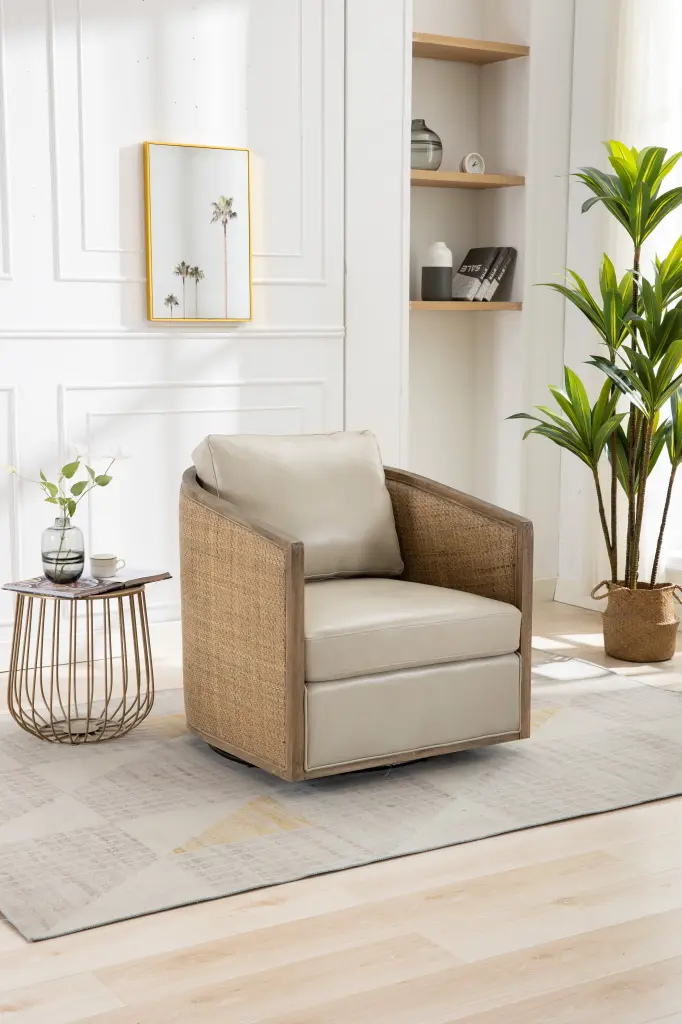 Coolmore Swivel Barrel Chair Comfy Round Accent Sofa Chair Living Room coolmore w-395