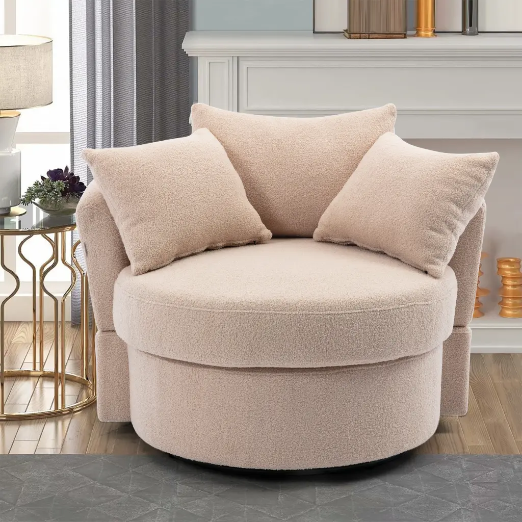 Modern Akili Swivel Accent Chair Barrel Chair Hotel Living Room coolmore w-395