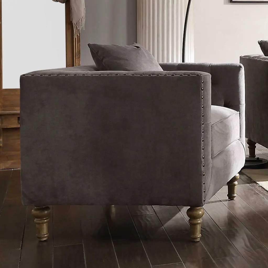 Grey Accent Chair Pillow - Mid Century Modern Living Room Furniture furniture max