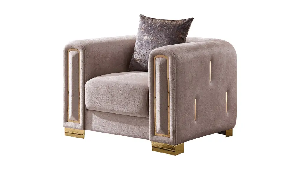 Modern Style Chair Beige Grey Gold Primary Living Space Modern Upholstered galaxy home furnishings