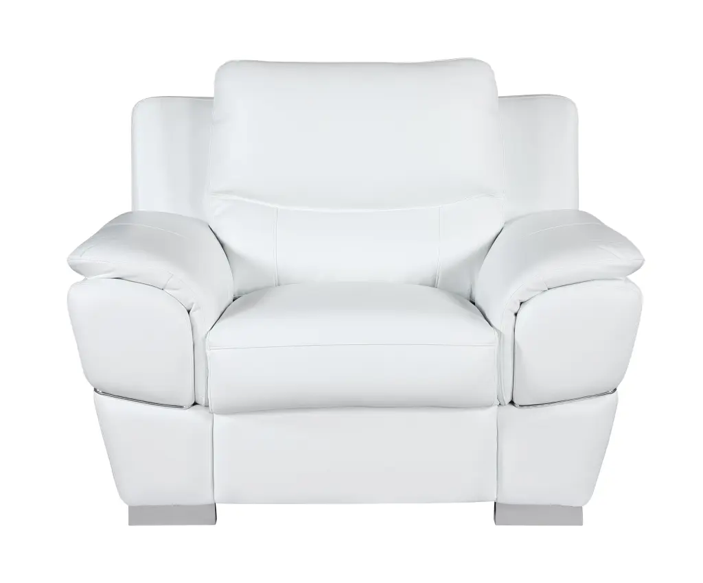 Authentic Leather Chair White Foam Leather Upholstery global united