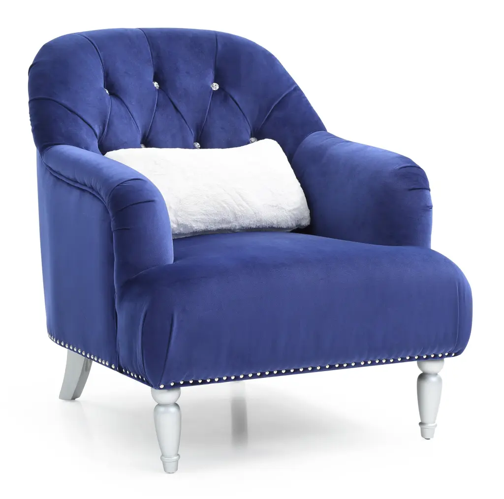 Jewel G750 C Chair Blue Foam Velvet glory furniture