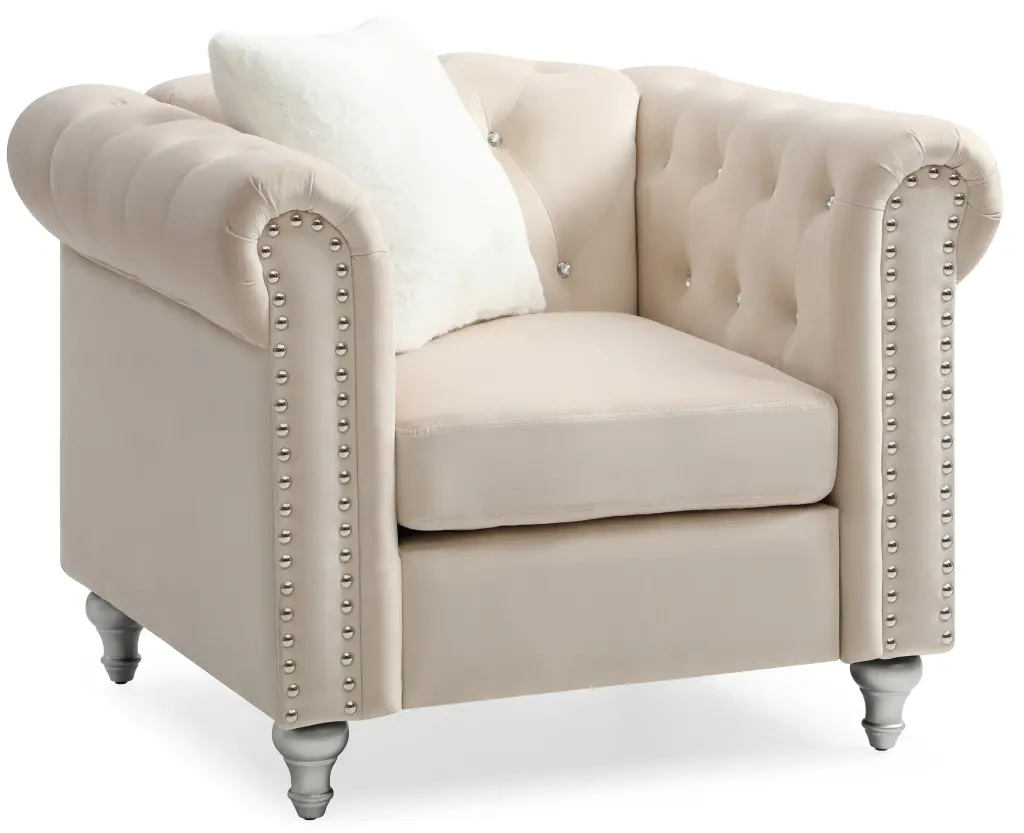 Raisa G867A Chair Beige Foam Velvet glory furniture