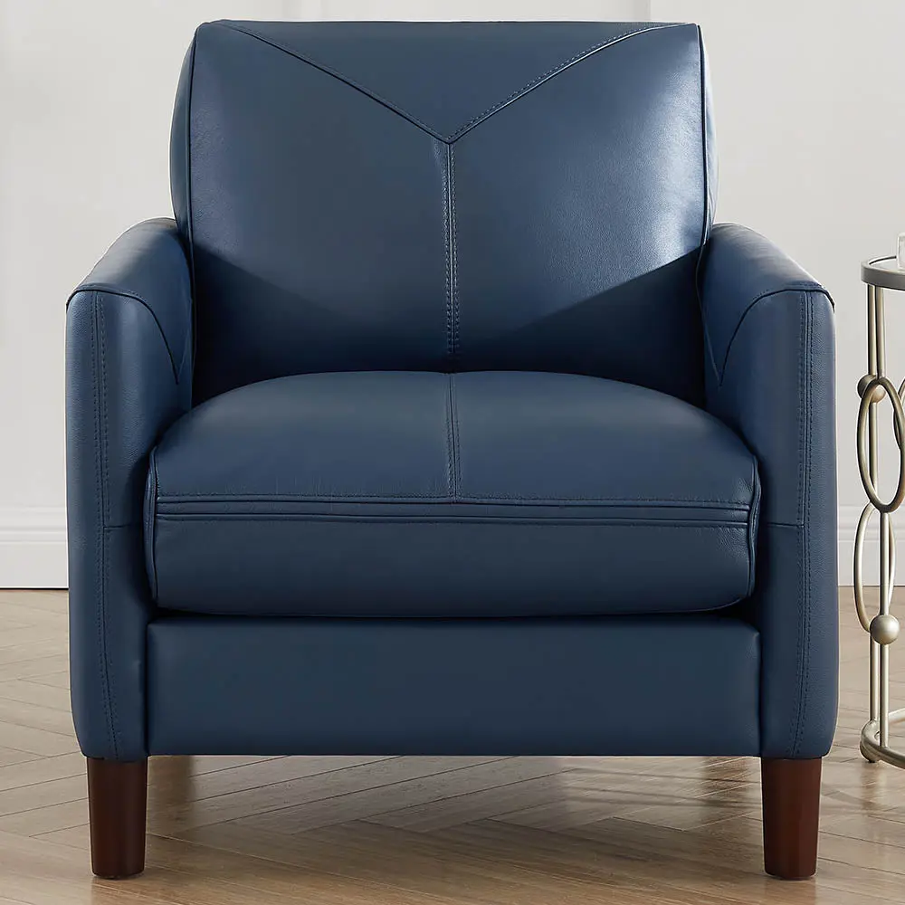 Yorkdale Leather Chair Navy Down Filling Authentic Leather hydeline furniture