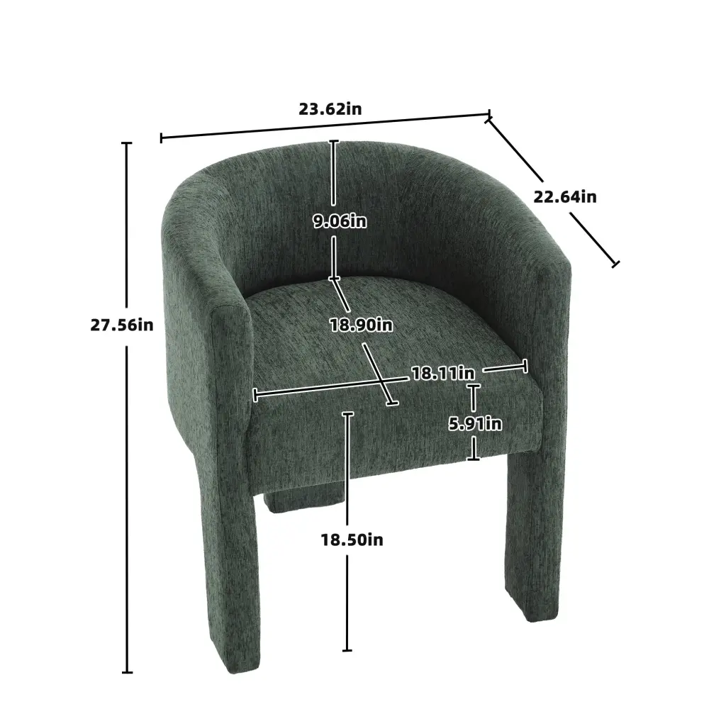 Chenille Barrel Accent Chair Mid Century Modern Living Room Chair Upholstered jiada furniture