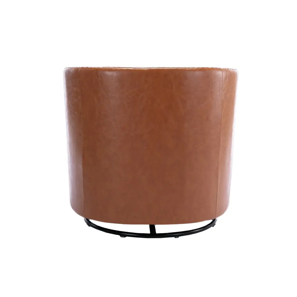Coolmore Swivel Chair Light Brown Metal - Modern Living Room Accent Chair jiada furniture