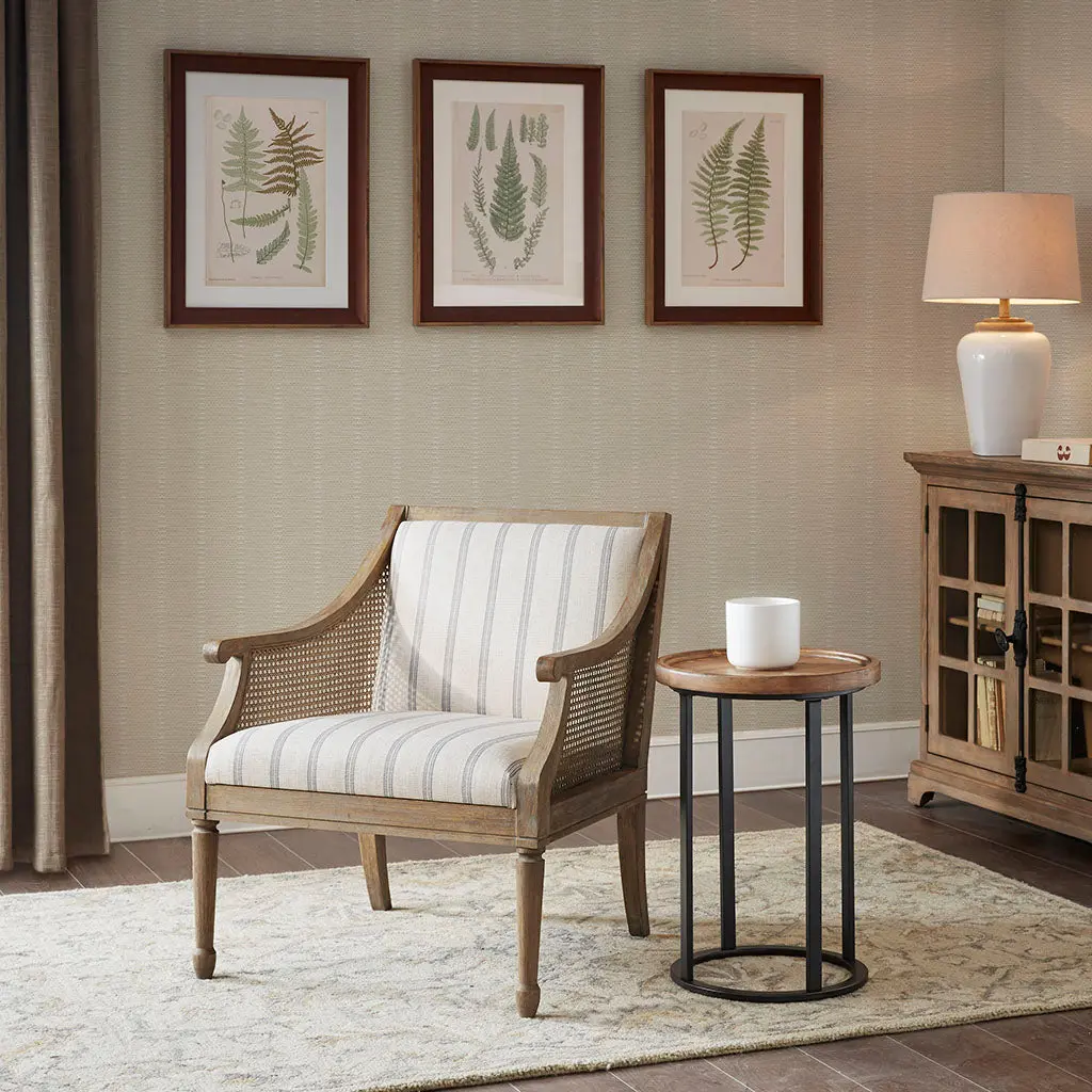 Accent Armchair Beige Polyester Living Room Chair jla
