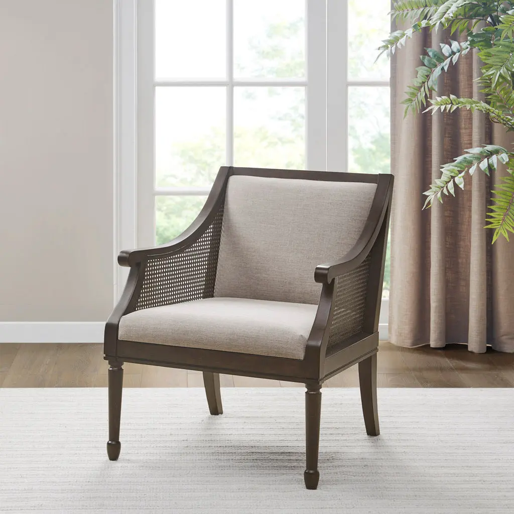 Accent Armchair Brown Polyester Modern Living Room Chair jla