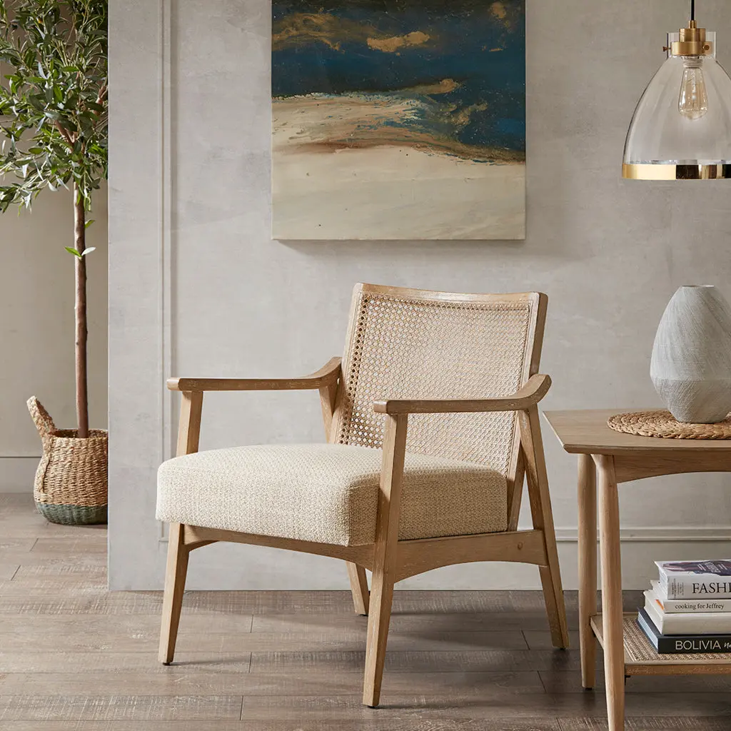 Accent Chair Light Brown Polyester Living Room Seating jla