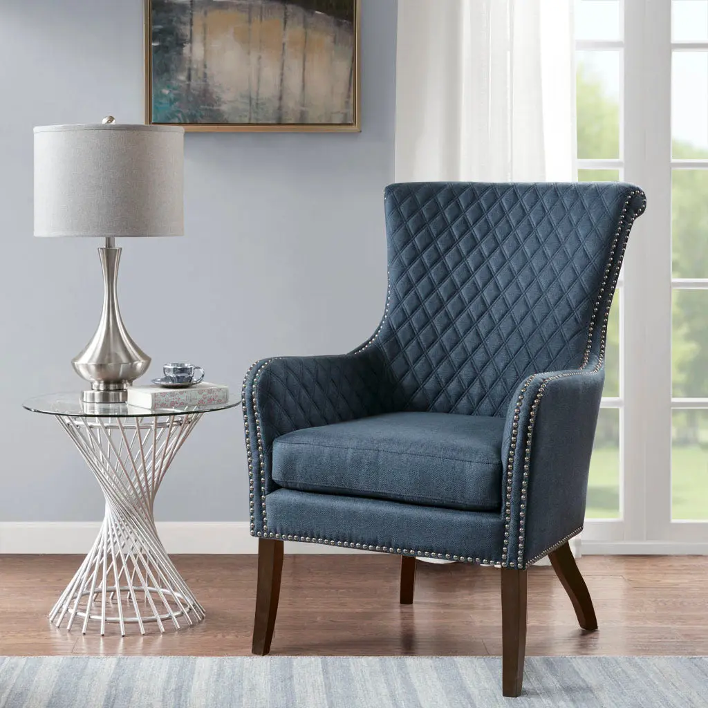 27 Inch Accent Chair Wood High Density Foam Modern Style Living Room Comfortable Seating jla