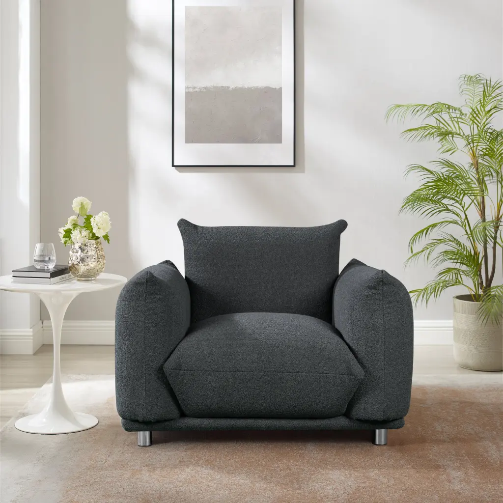 Sherpa Accent Chair Single Sofa 42 Inch Wide Bedroom or Living Room jsc furniture