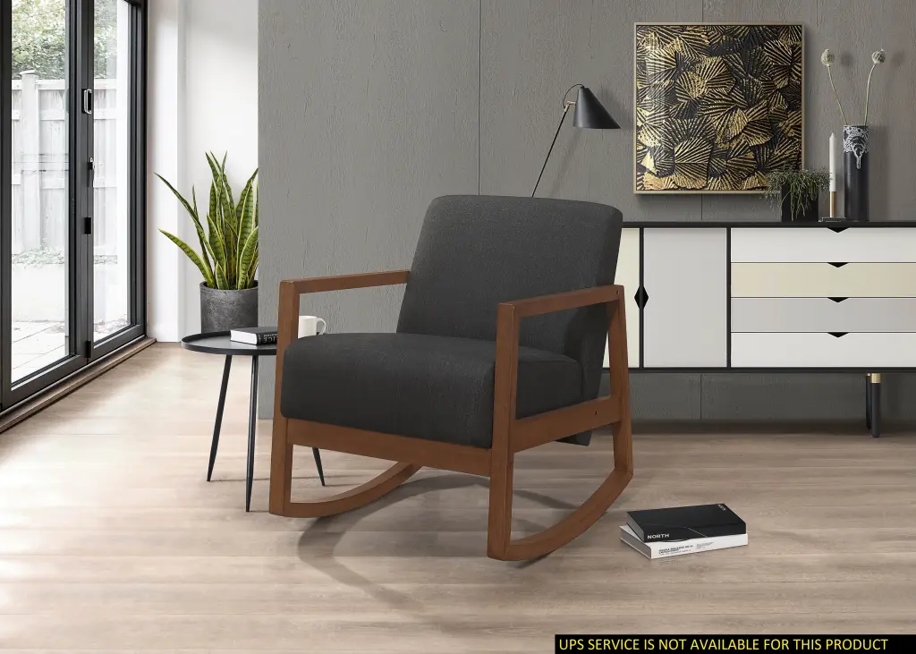 1Pc Rocker Accent Chair Modern Living Room Plush Cushion Dark Gray Sofa Chair kanepe