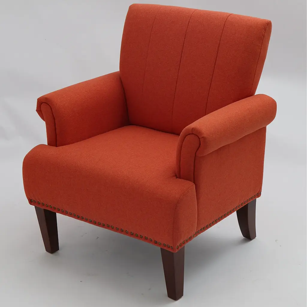 1Pc Traditional Accent Chair Rolled Arms and Soft Fabric Upholstery kanepe