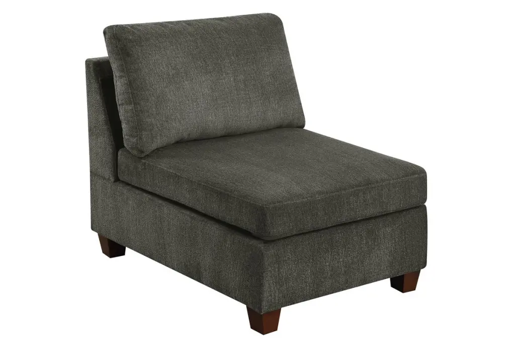 Grey Chenille Fabric Modular Armless Chair Cushion kanepe