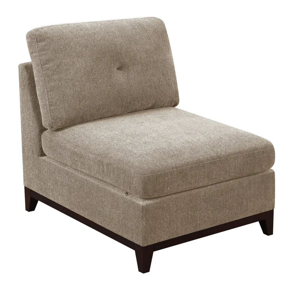 Modular Living Room Armless Chair Camel Chenille Fabric, Comfortable Seating kanepe