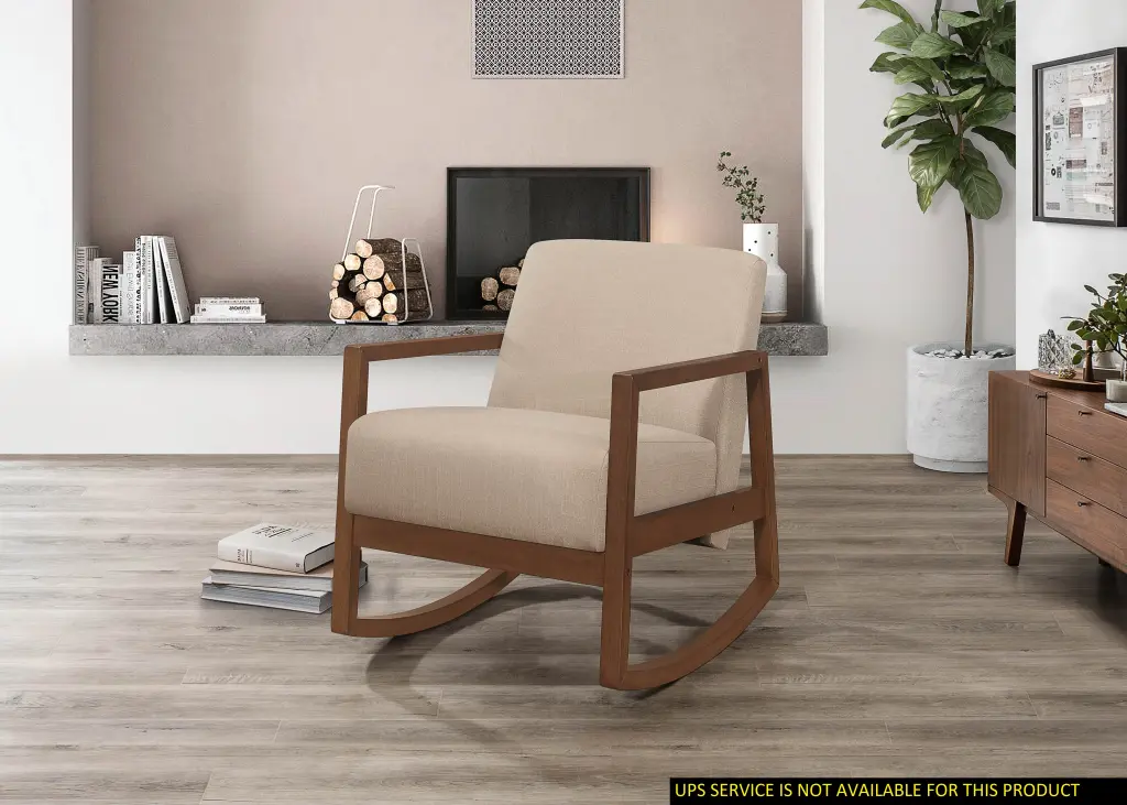 1 Piece Modern Rocker Accent Chair Plush Cushion Brown Soft Upholstery kanepe