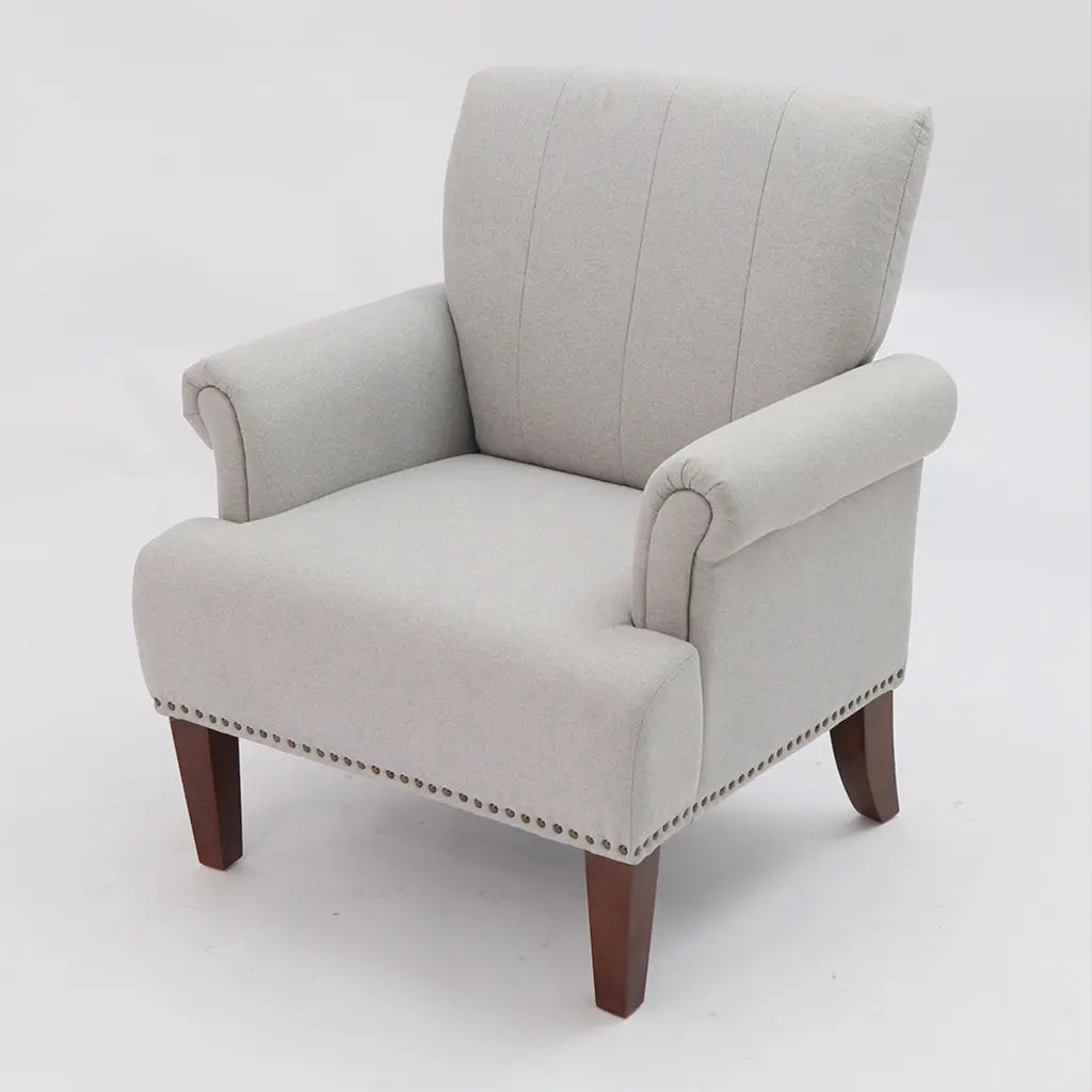 Traditional Accent Chair Rolled Arms And Soft Fabric Upholstery kanepe