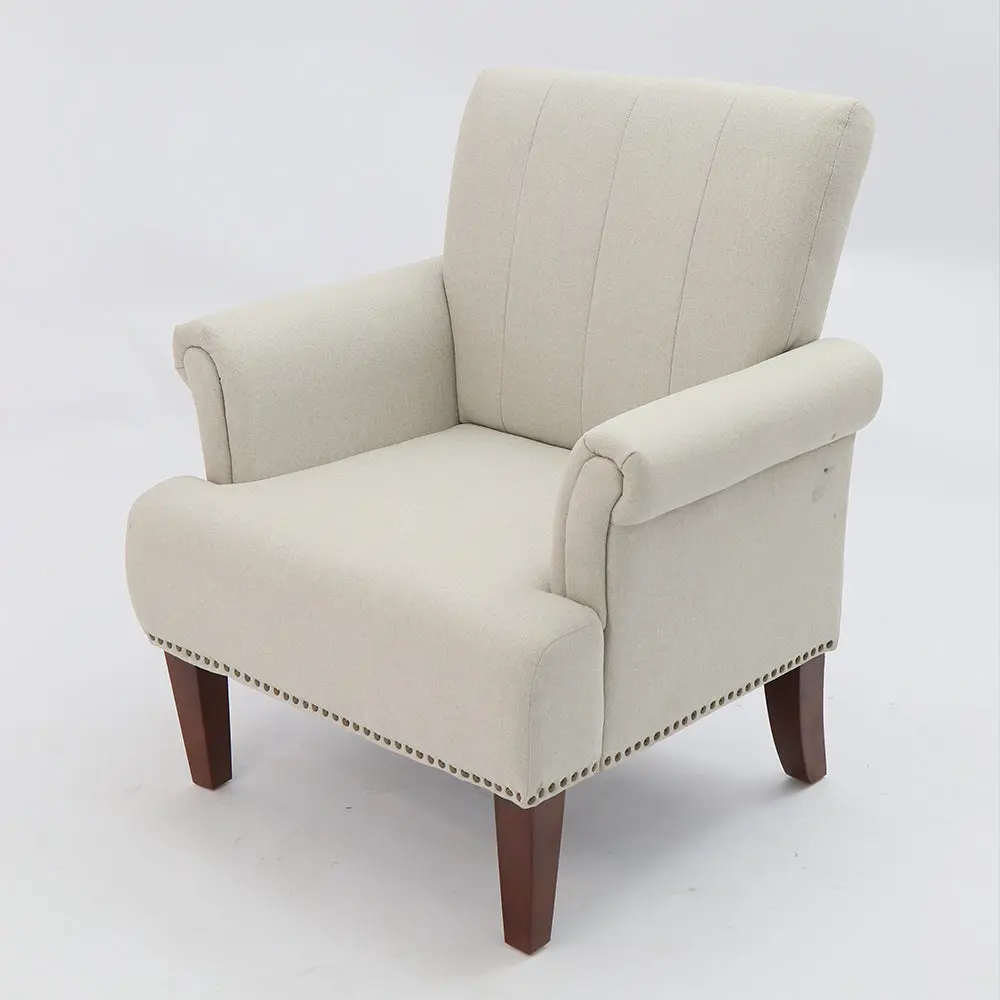 Traditional Accent Chair Rolled Arms and Soft Fabric Upholstery kanepe