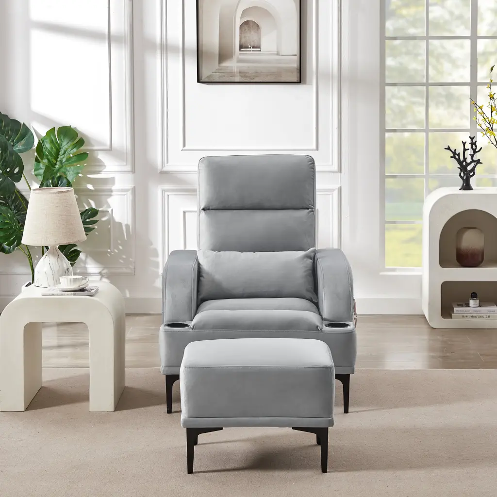 Accent Chairs Ottoman Velvet Fabric Armchair Bedroom Living Room meiting furniture