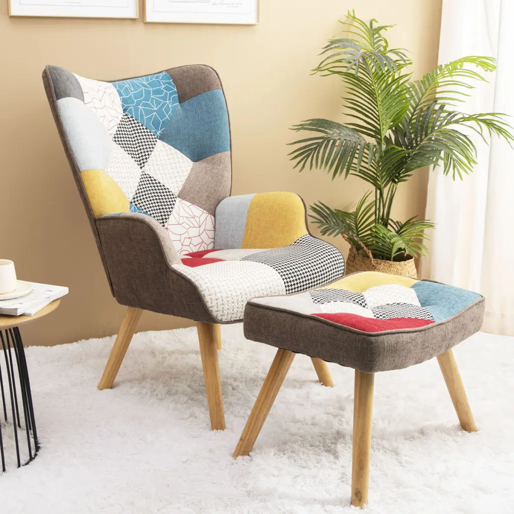 Accent Chair Ottoman Living Room Chair And Ottoman Set Comfy Seating merrysmarthome