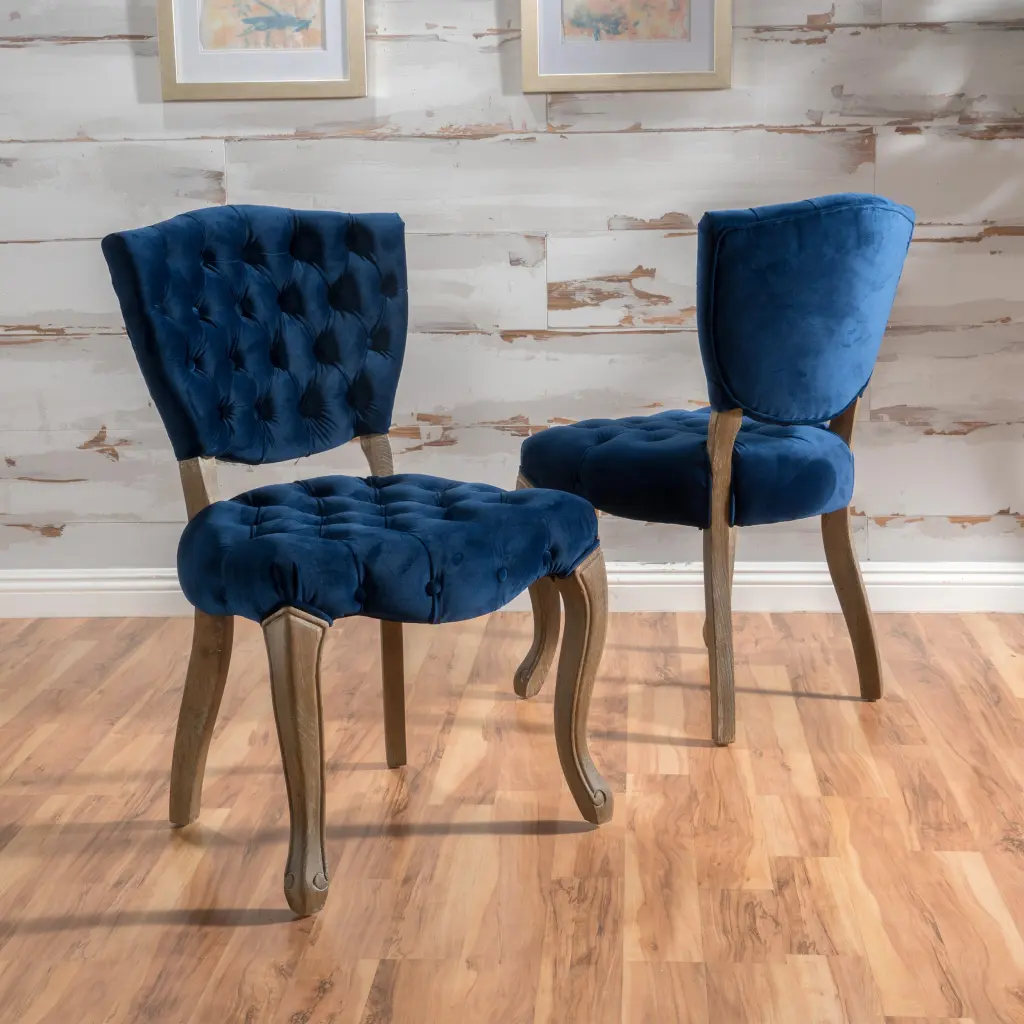 KD Tufted Chair Navy Blue Velvet Upholstery nh-comfortcove