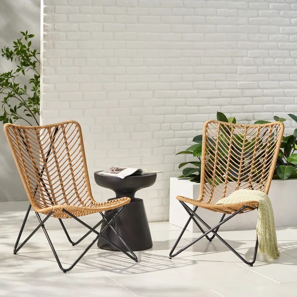 Gatlin Chair Light Brown Rattan Accent Chair nh-gardenpara