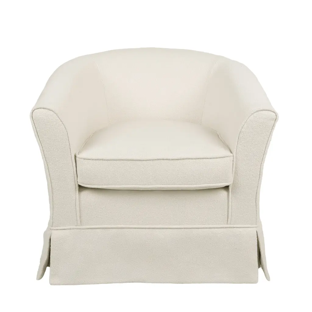 White Fabric Swivel Chair Modern Living Room Accent Chair nh-home living